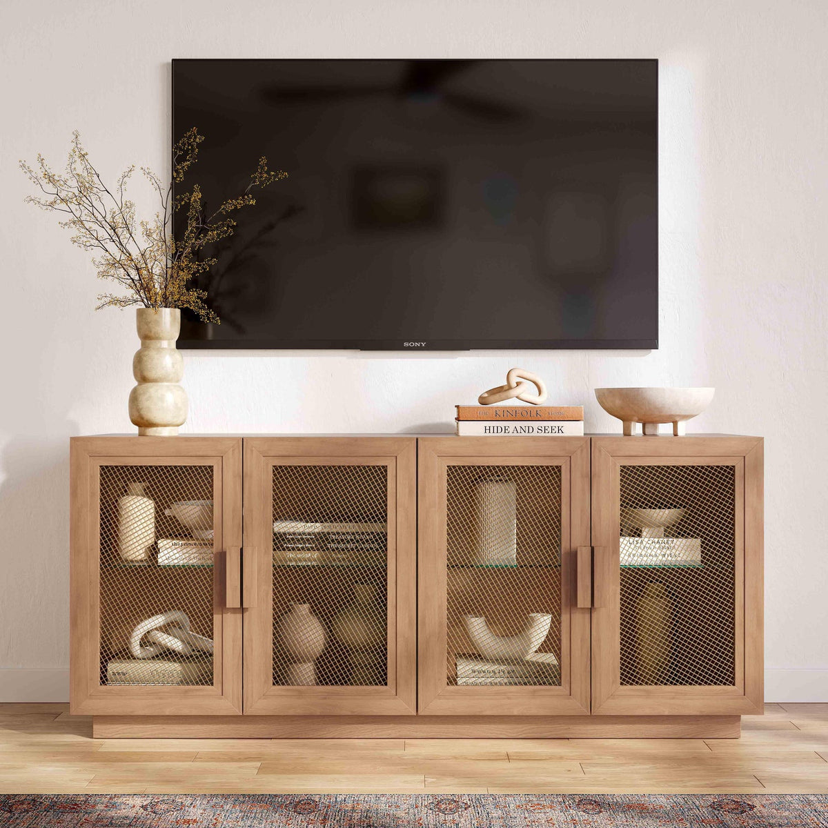 TOV Furniture Nolan Natural Wood Media Console