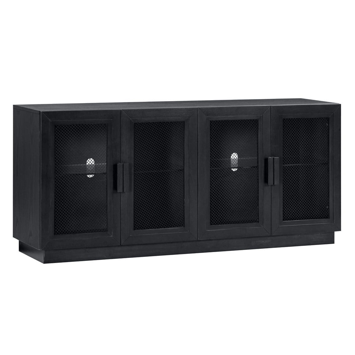 TOV Furniture Nolan Black Wood Media Console in black ash veneer, primary product view