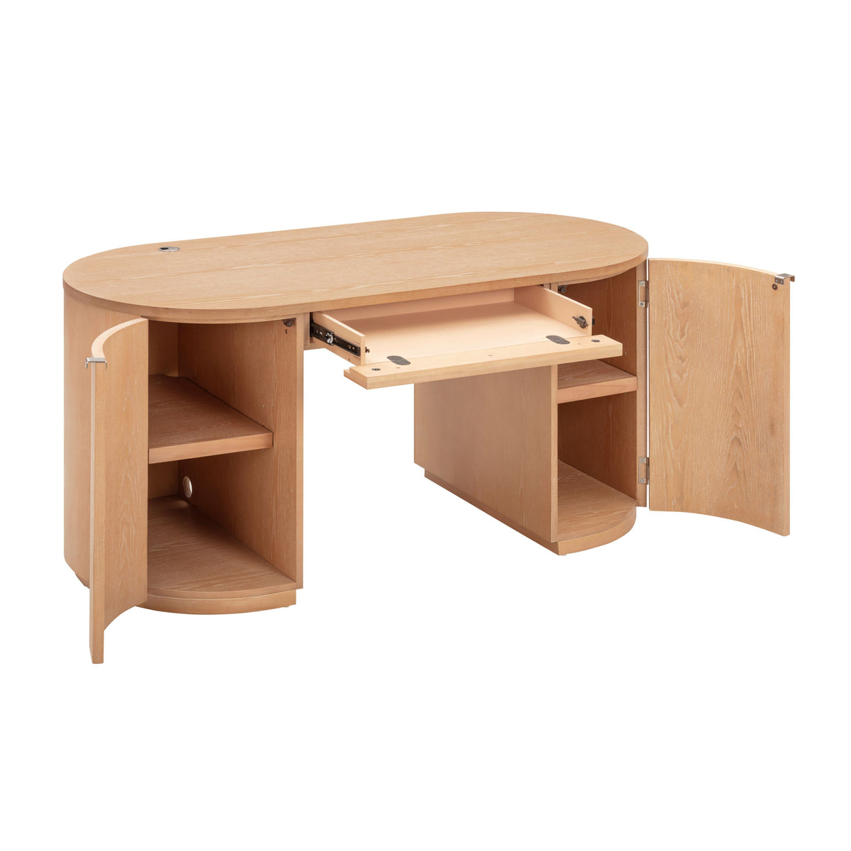 TOV Furniture Marlow Natural Wood Executive Desk With Storage