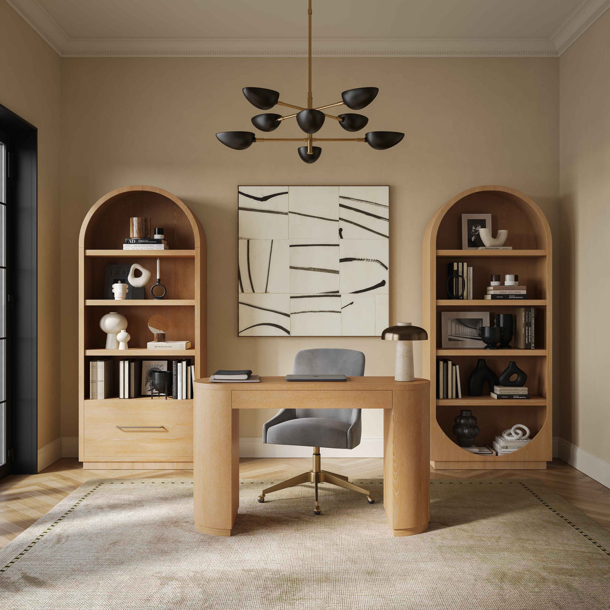 TOV Furniture Marlow Natural Wood 2-Drawer Writing Desk