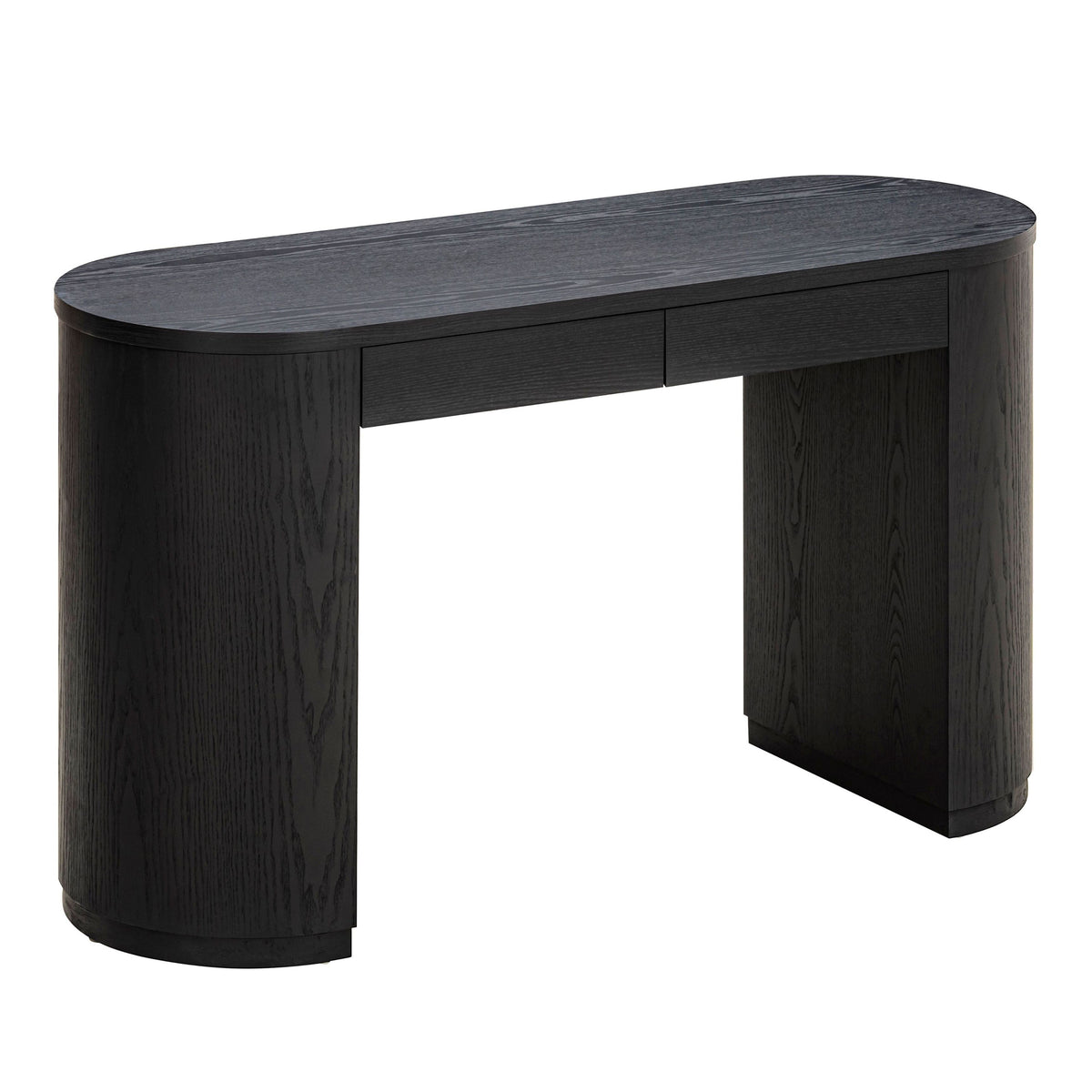 TOV Furniture Marlow Black Wood 2-Drawer Writing Desk in black acacia, primary product view