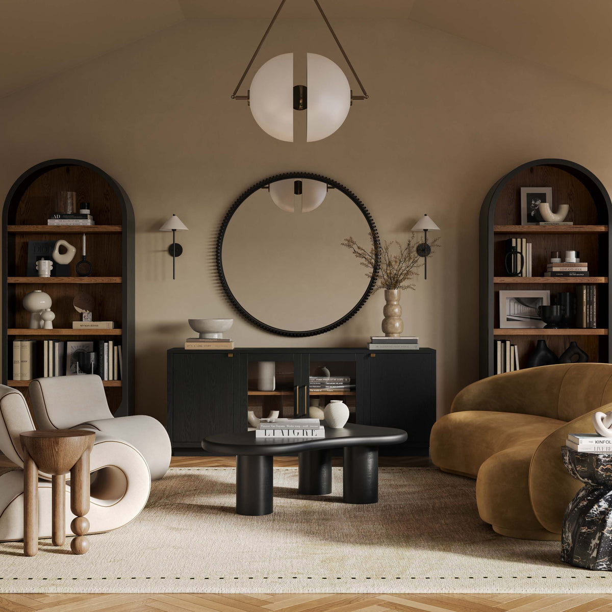TOV Furniture Marlow Black Wood Bookcase