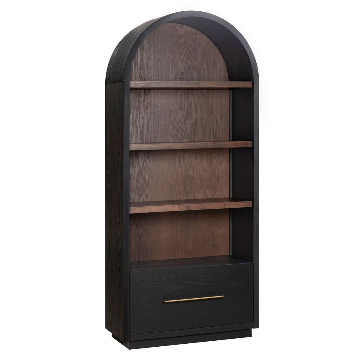 TOV Furniture Marlow Black Wood Bookcase With File Drawer in black acacia, primary product view
