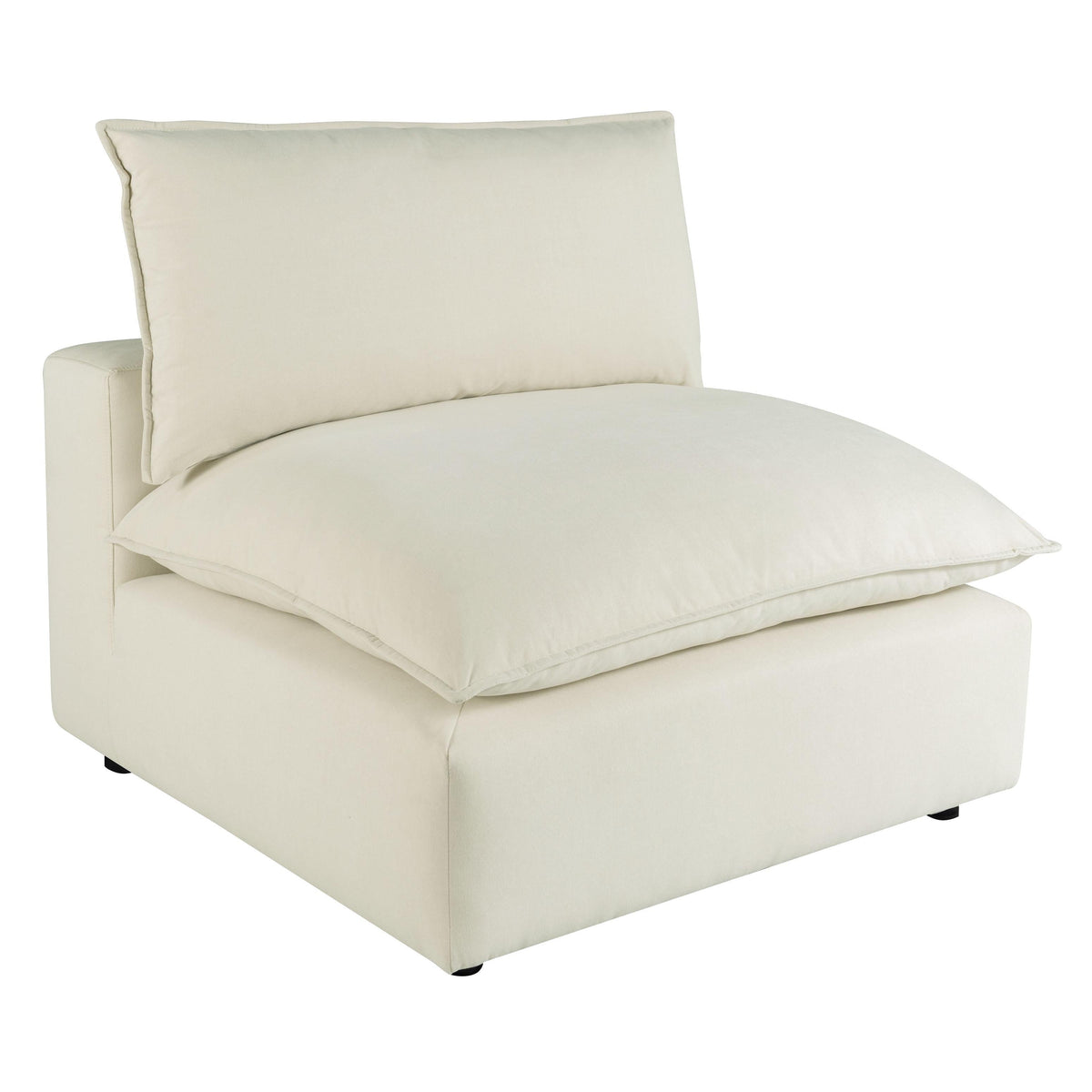TOV Furniture Cali Natural Performance Modular Armless Chair in natural performance fabric, primary product view