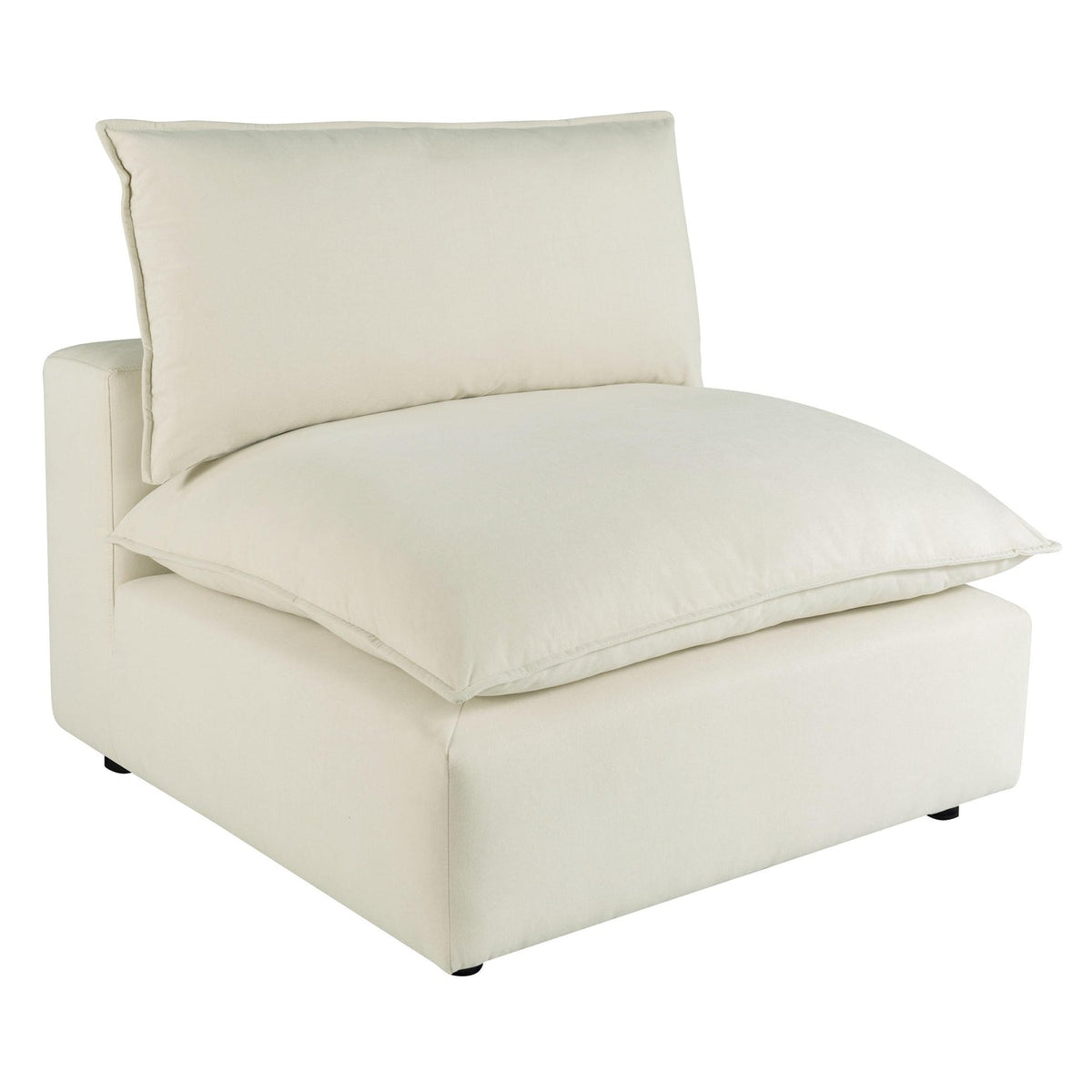 TOV Furniture Cali Natural Performance Modular Armless Chair in natural performance fabric, primary product view