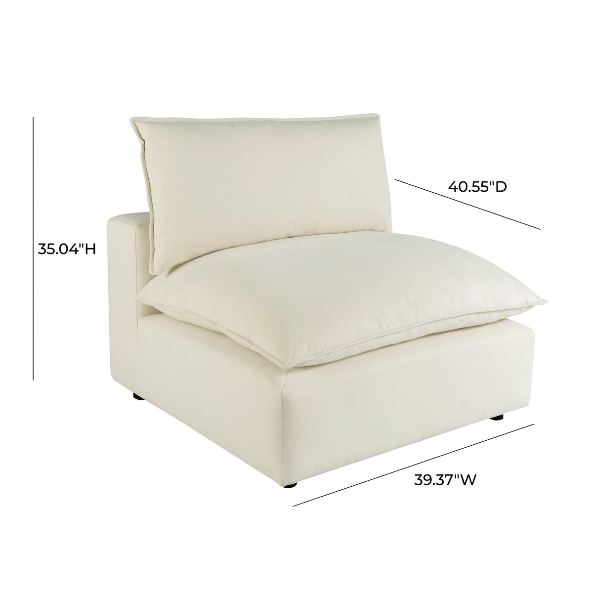 TOV Furniture Cali Natural Performance Modular Armless Chair