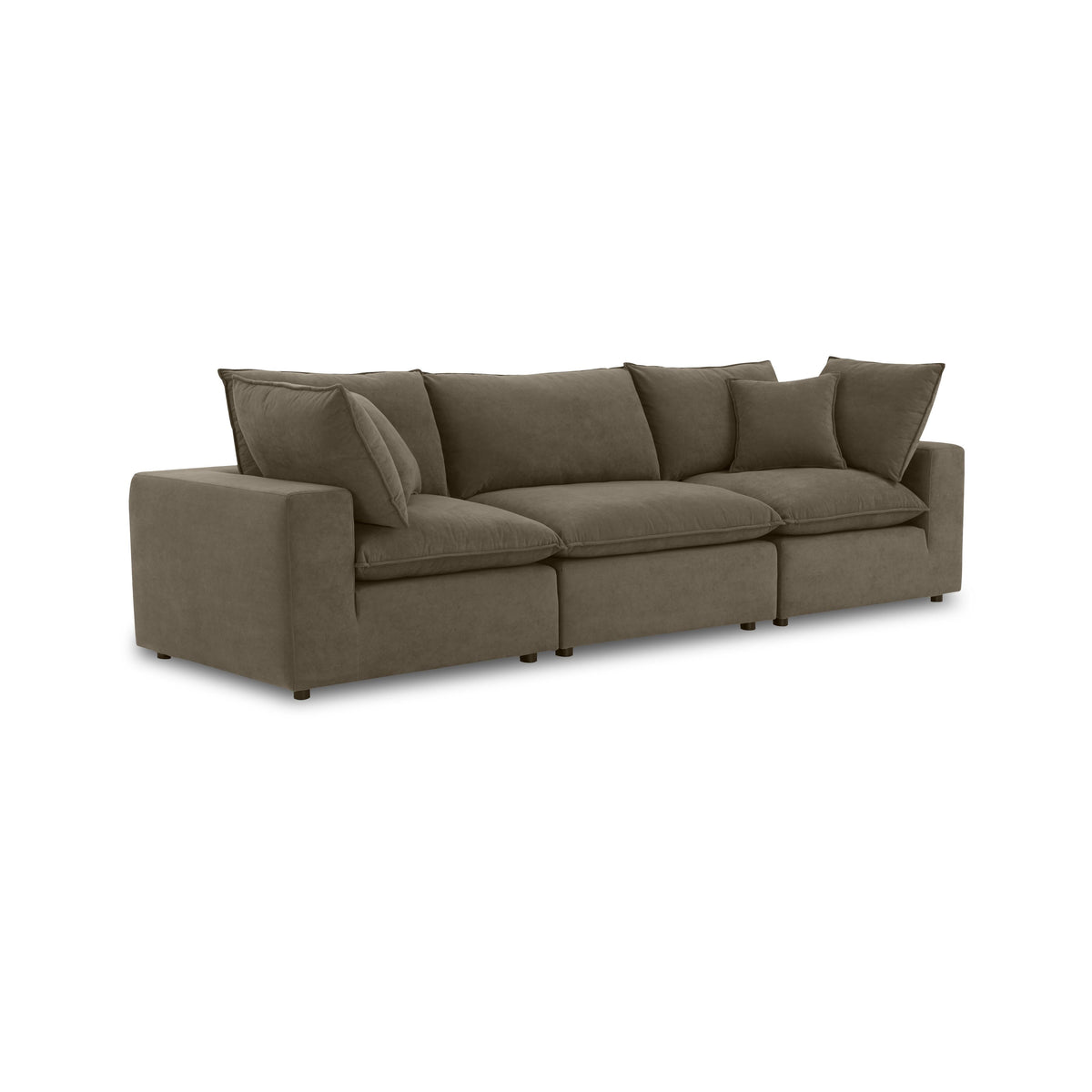 TOV Furniture Cali Chocolate Brown Performance Velvet 120in Modular Sofa