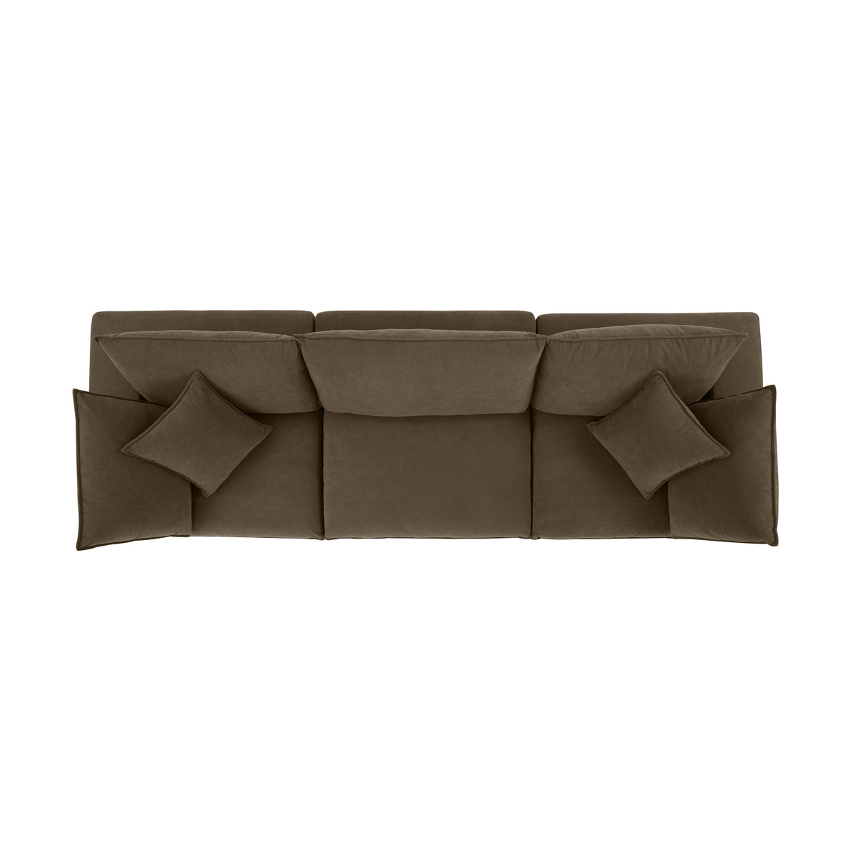 TOV Furniture Cali Chocolate Brown Performance Velvet 120in Modular Sofa