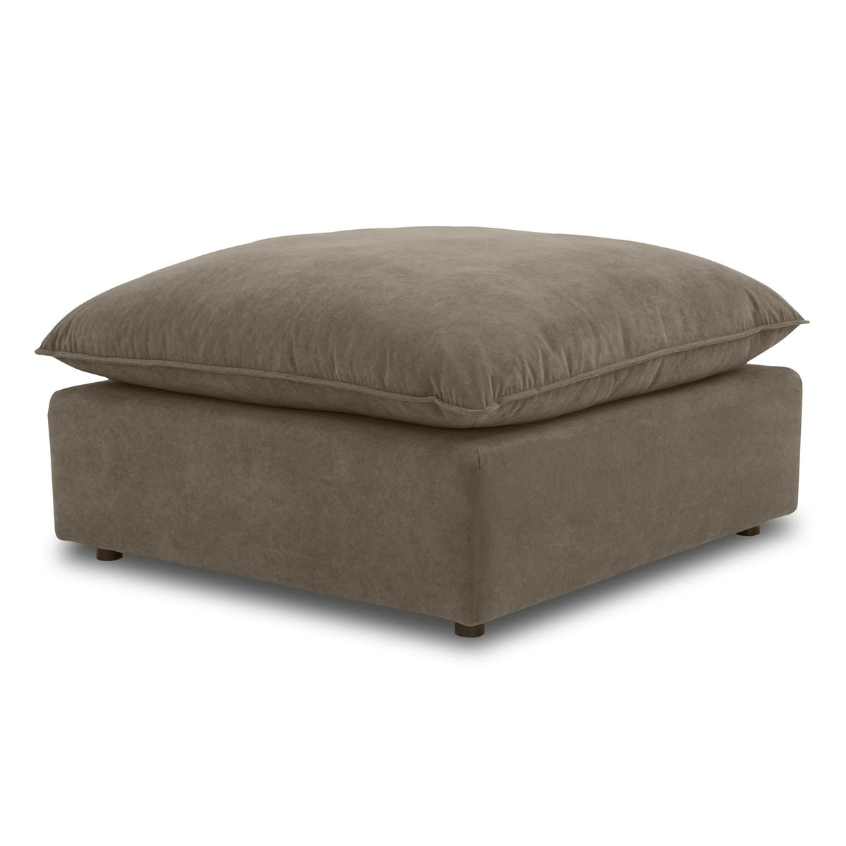 TOV Furniture Cali Chocolate Brown Performance Velvet Ottoman in chocolate brown velvet, primary product view