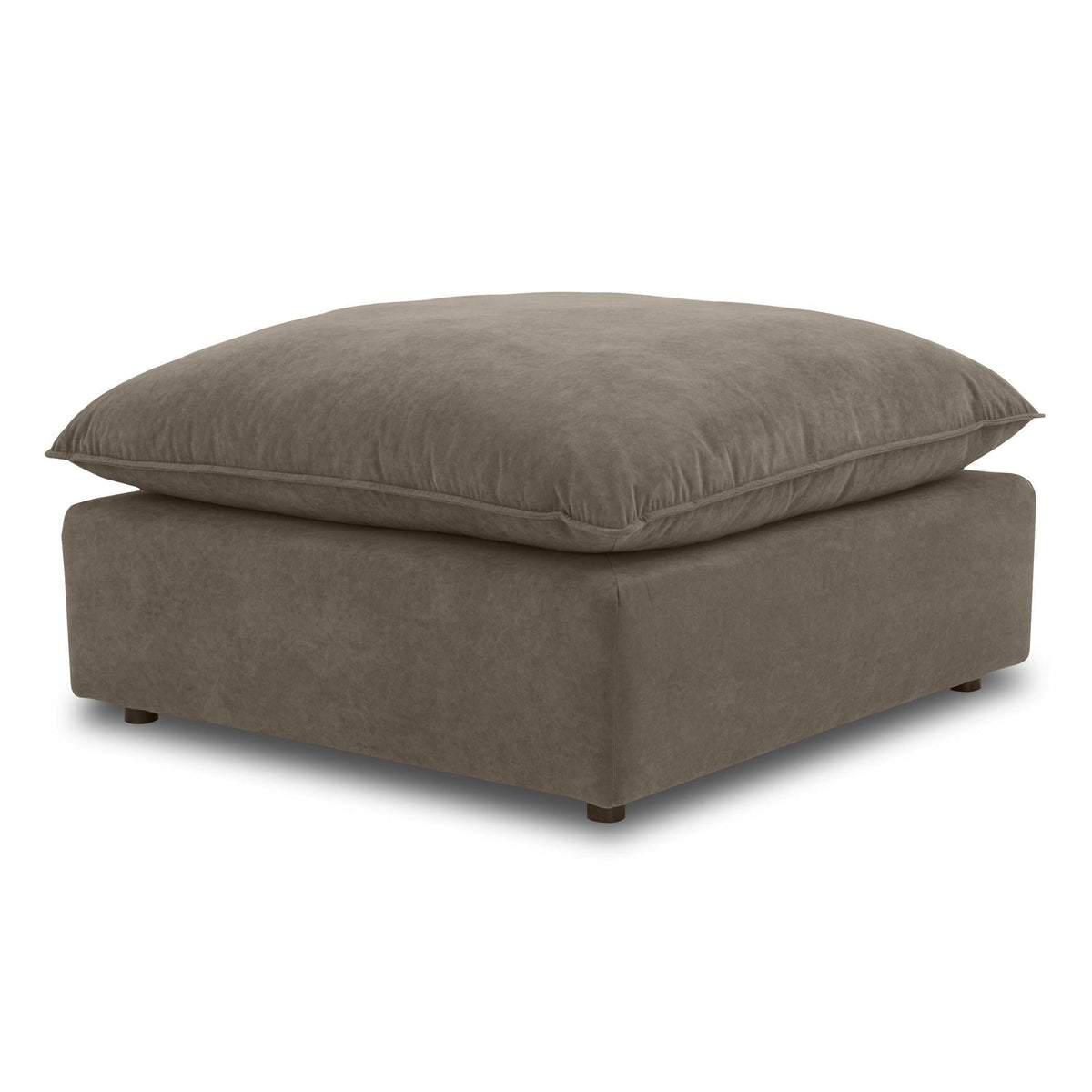 TOV Furniture Cali Chocolate Brown Performance Velvet Ottoman in chocolate brown velvet, primary product view