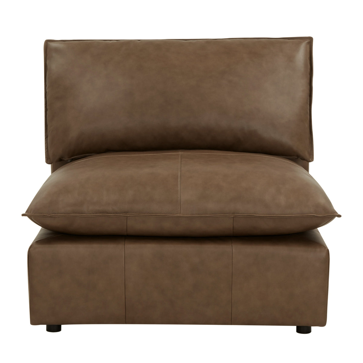 TOV Furniture Cali Brown Leather Modular Armless Chair
