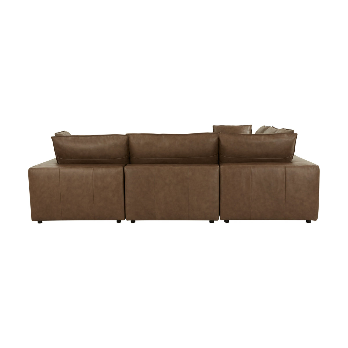 TOV Furniture Cali Brown Leather 5-Piece Modular L-Sectional Sofa