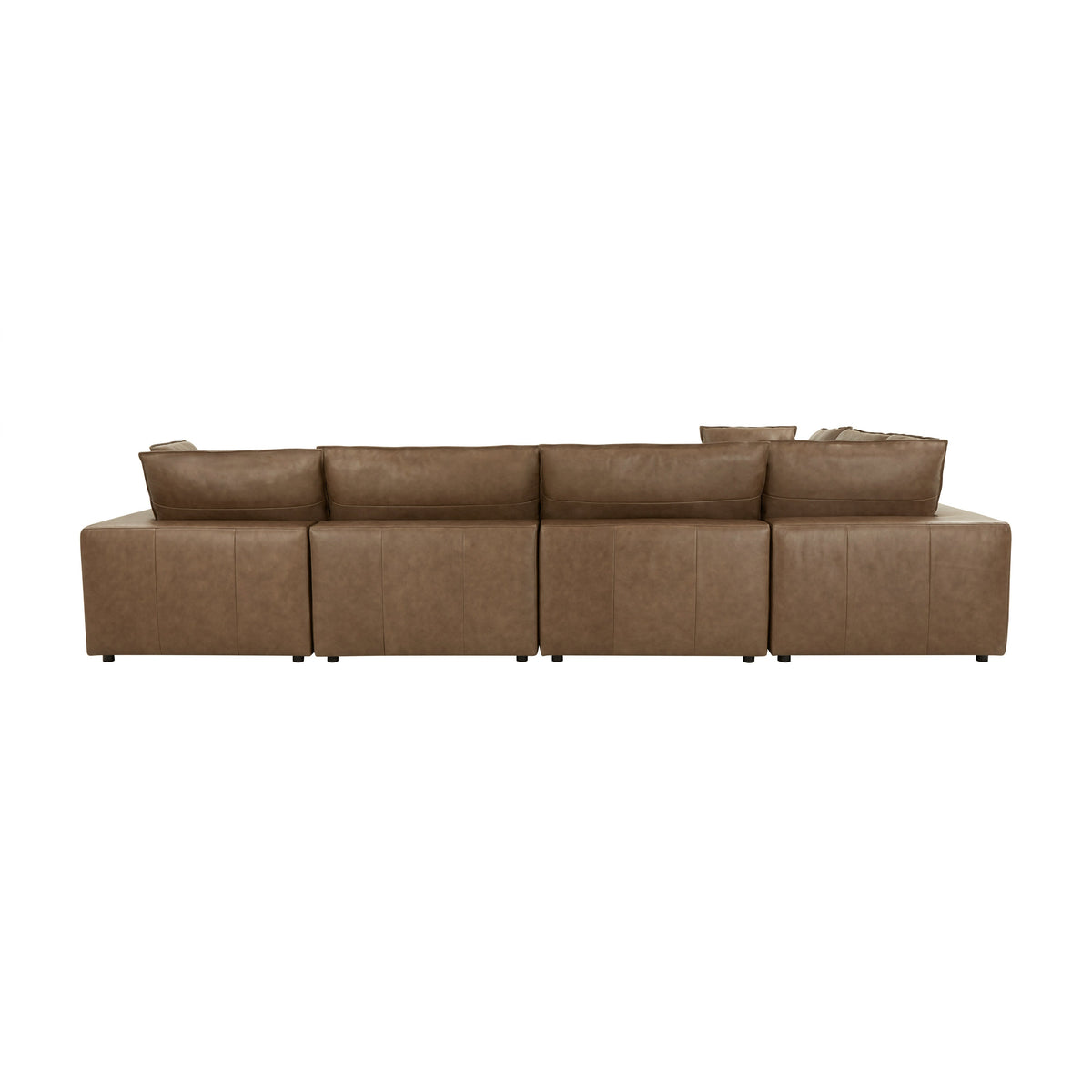 TOV Furniture Cali Brown Leather 7-Piece Modular Large Chaise Sectional Sofa