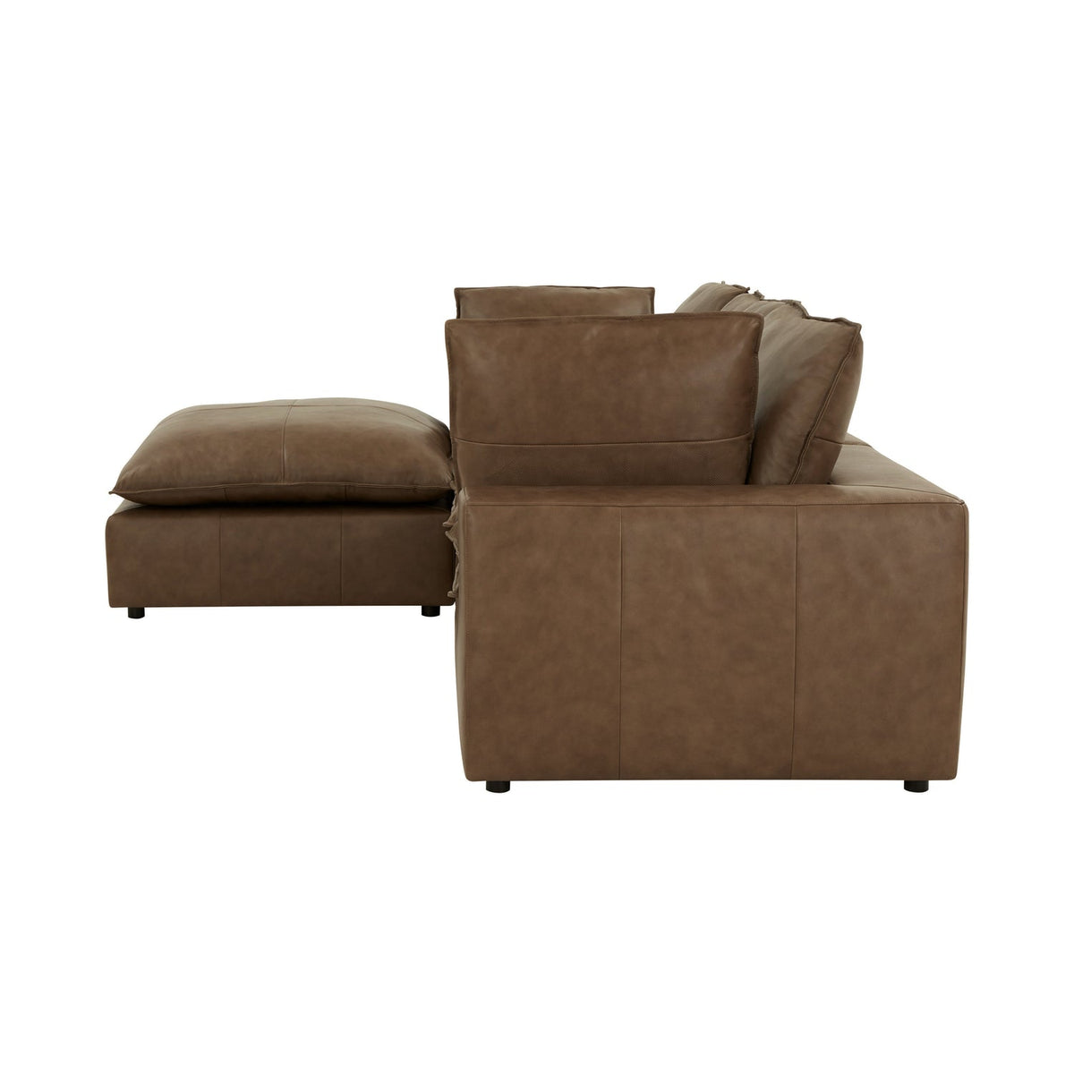 TOV Furniture Cali Brown Leather Modular 4-Piece Sectional Sofa