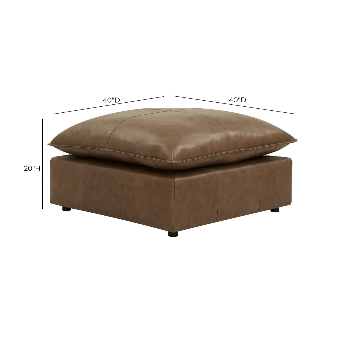 TOV Furniture Cali Brown Leather Ottoman