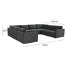TOV Furniture Willow Velvet Modular Large U-Shape Sectional Sofa
