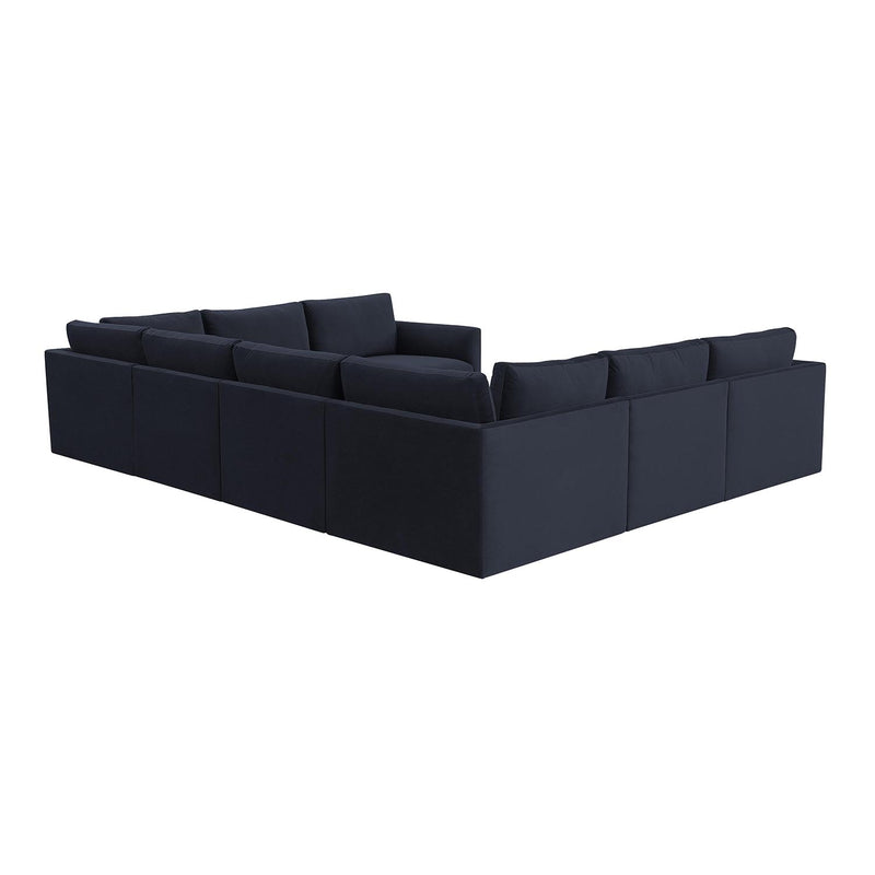 TOV Furniture Willow Velvet Modular Large U-Shape Sectional Sofa