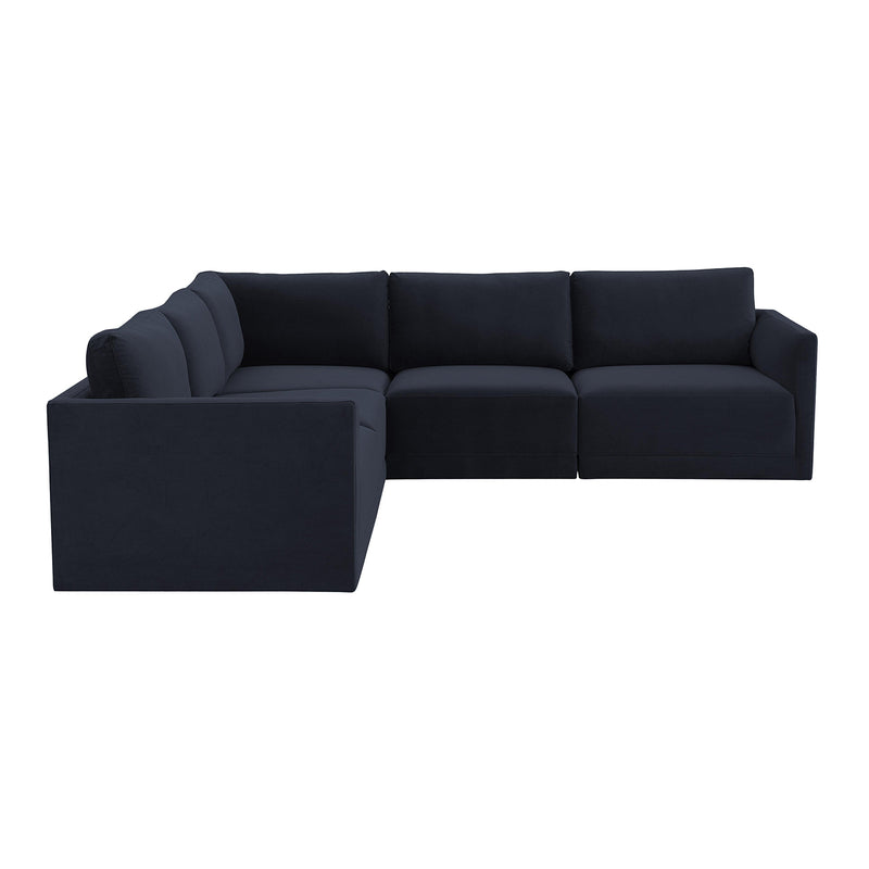 TOV Furniture Willow Velvet Modular L-Shape Sectional Sofa