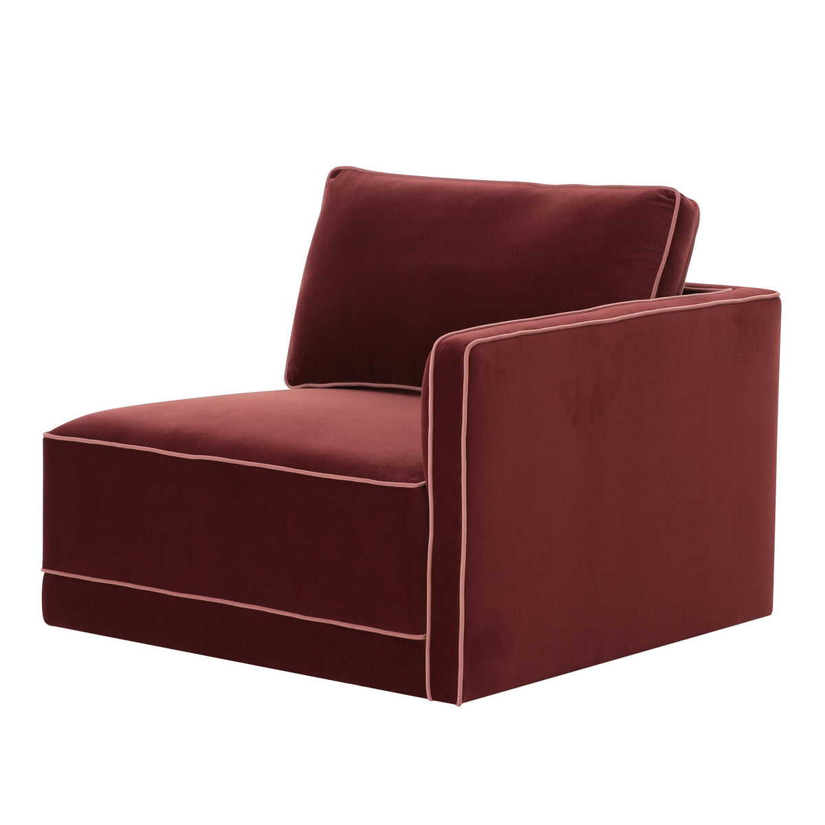 TOV Furniture Willow Red Performance Velvet Modular RAF Corner Chair