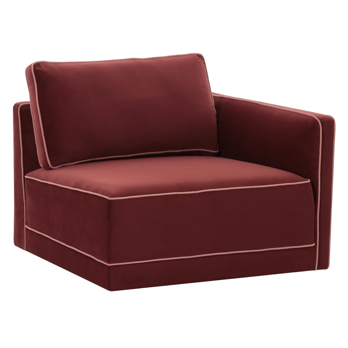 TOV Furniture Willow Red Performance Velvet Modular RAF Corner Chair