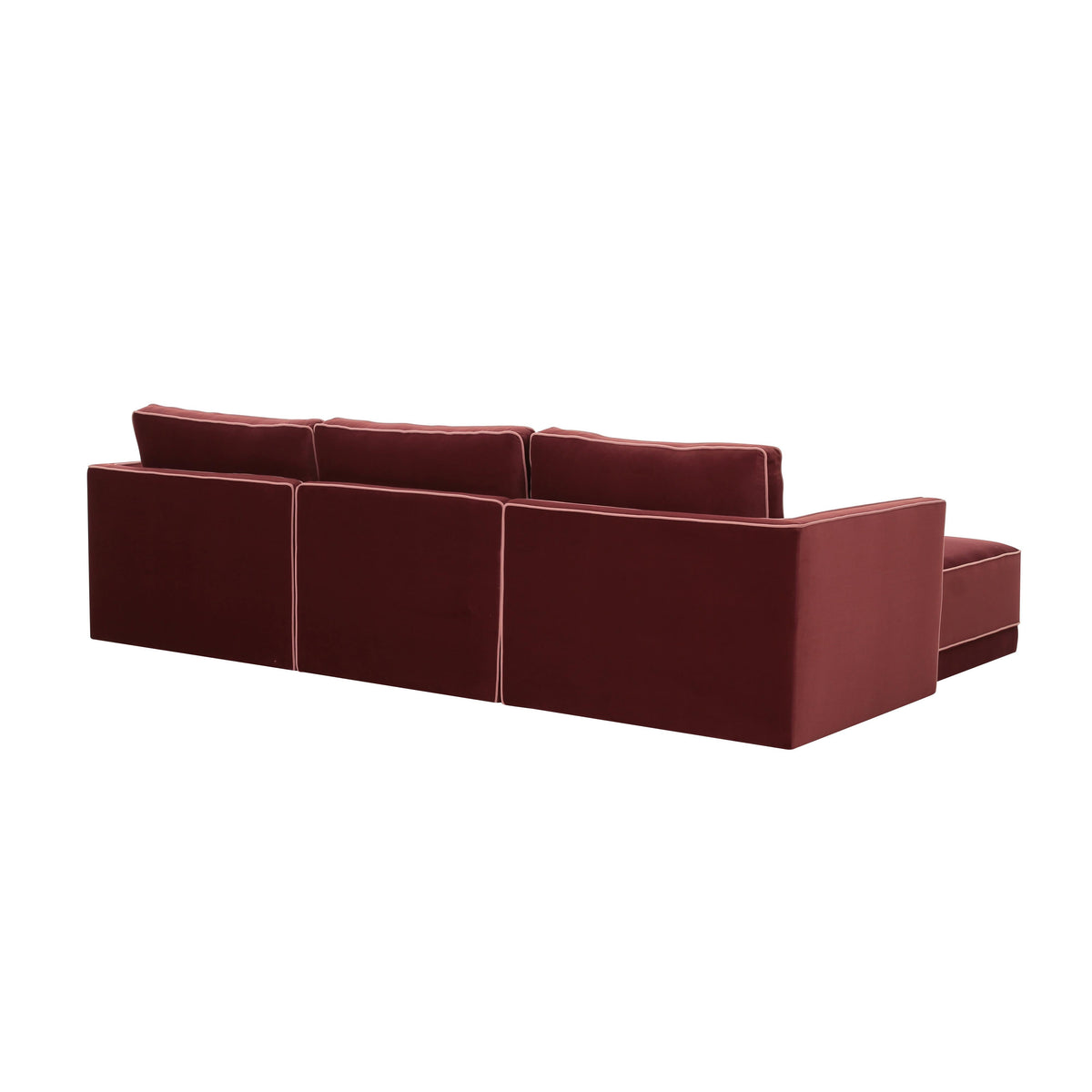 TOV Furniture Willow Red Performance Velvet Modular 4-Piece Sectional Sofa