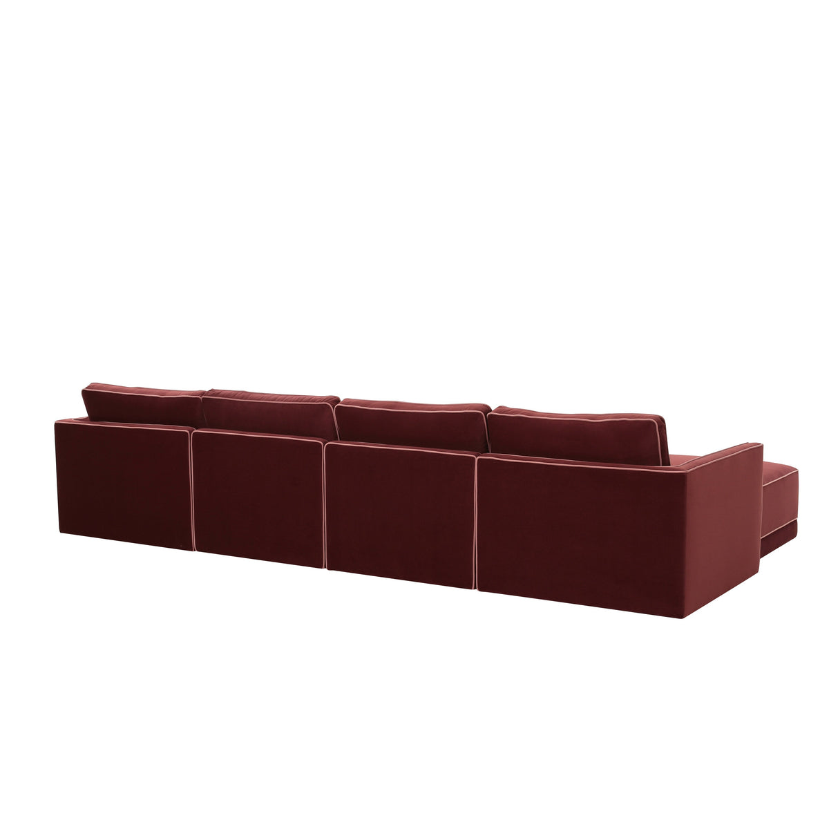 TOV Furniture Willow Red Performance Velvet Modular 6-Piece U Sectional Sofa