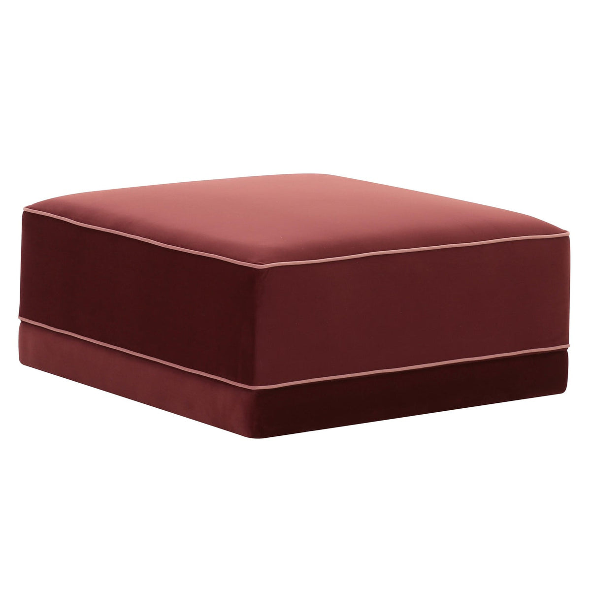 TOV Furniture Willow Red Performance Velvet Modular Ottoman