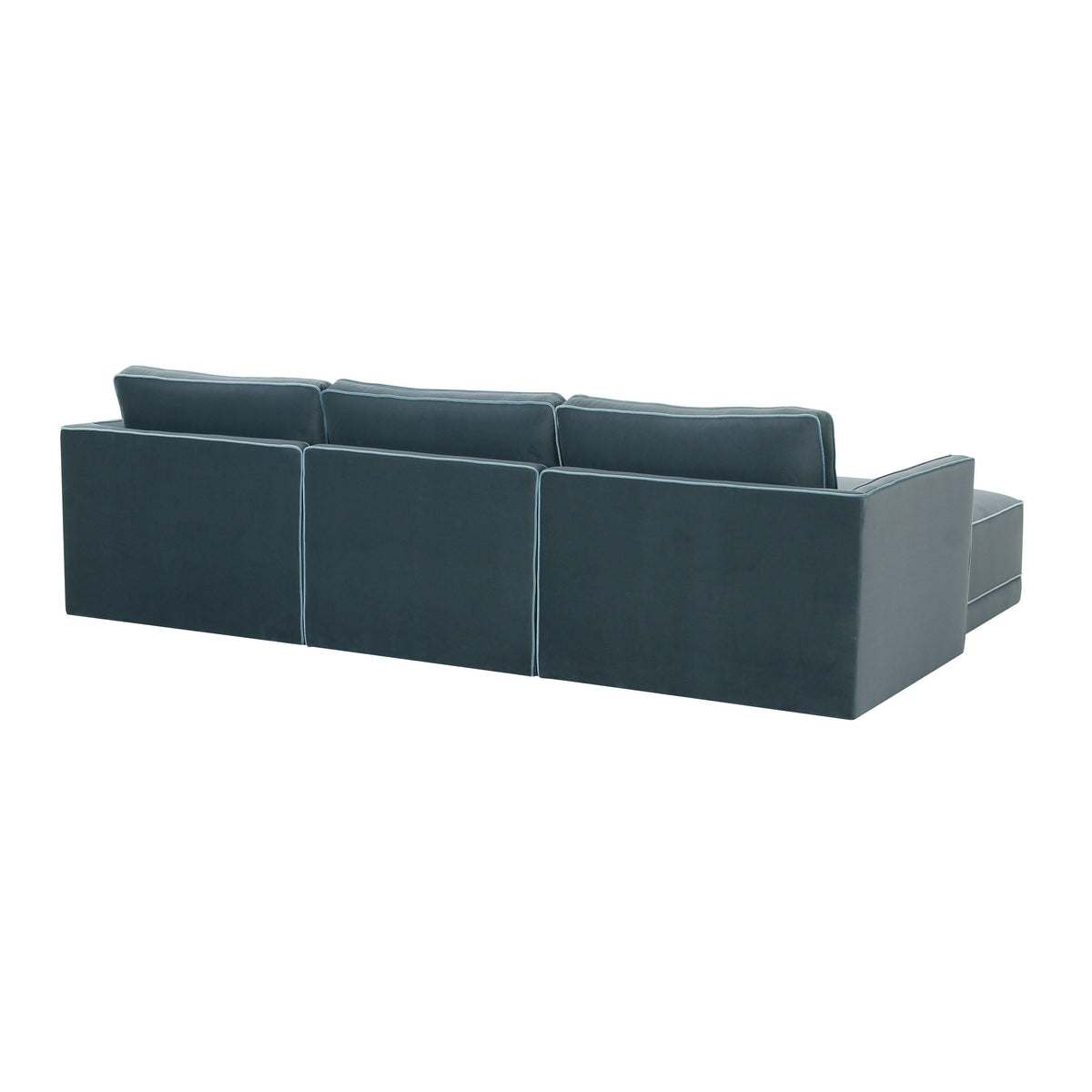 TOV Furniture Willow 4-Piece Performance Velvet Modular Sectional in misty blue velvet, primary view