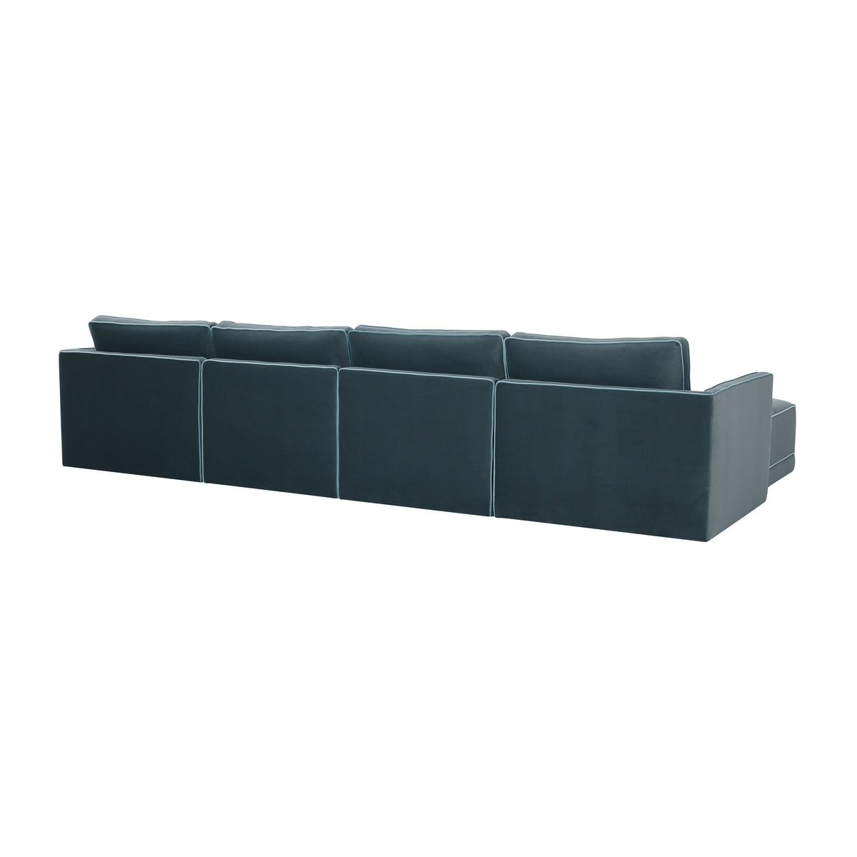 TOV Furniture Willow Blue Performance Velvet Modular 6-Piece U Sectional Sofa