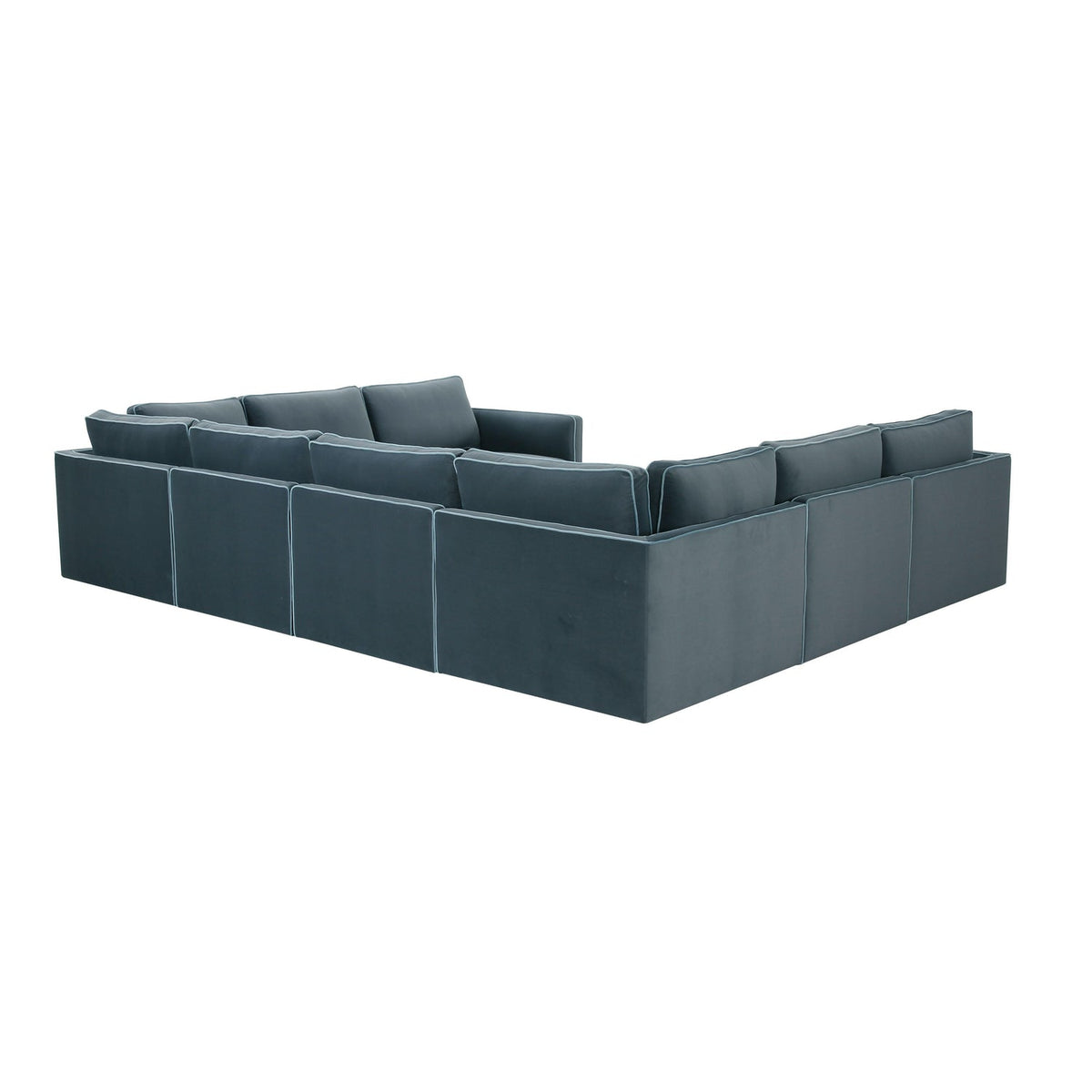 TOV Furniture Willow Blue Performance Velvet Modular Large 8-Piece  U Sectional Sofa