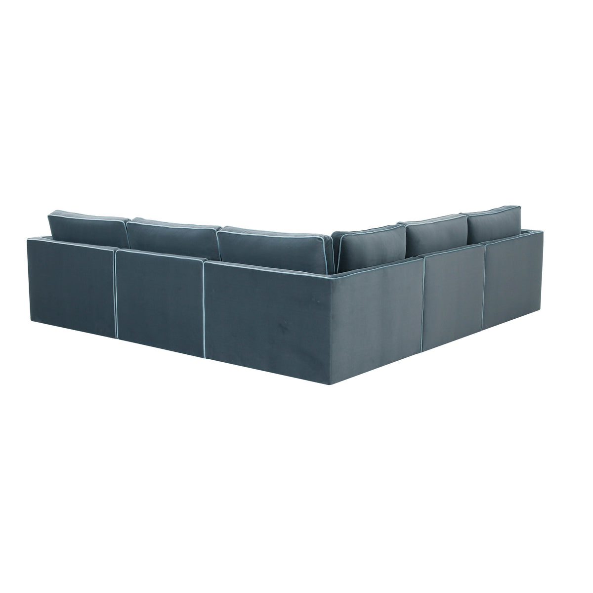 TOV Furniture Willow Blue Performance Velvet Modular 5-Piece L Sectional Sofa