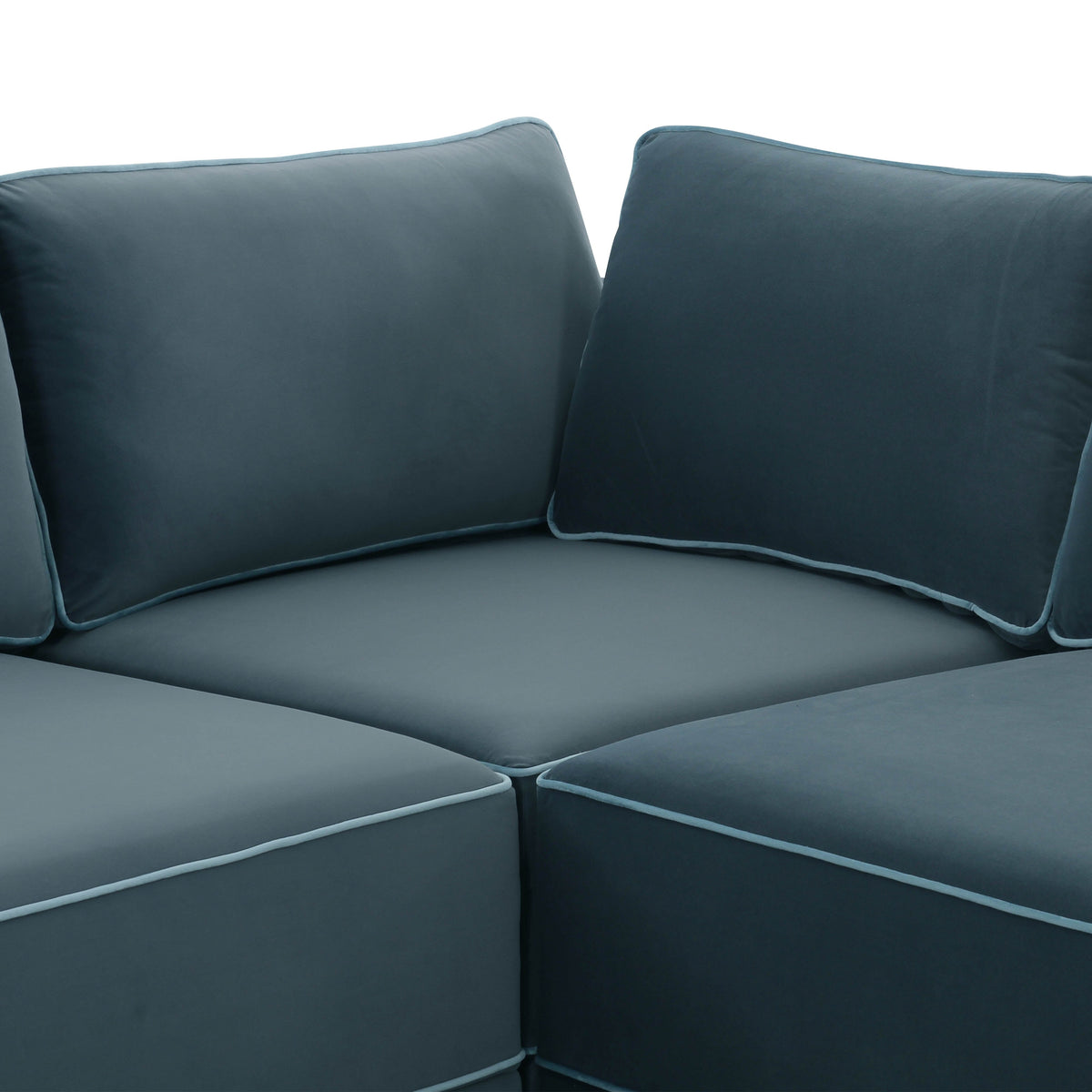 TOV Furniture Willow Blue Performance Velvet Modular 5-Piece L Sectional Sofa
