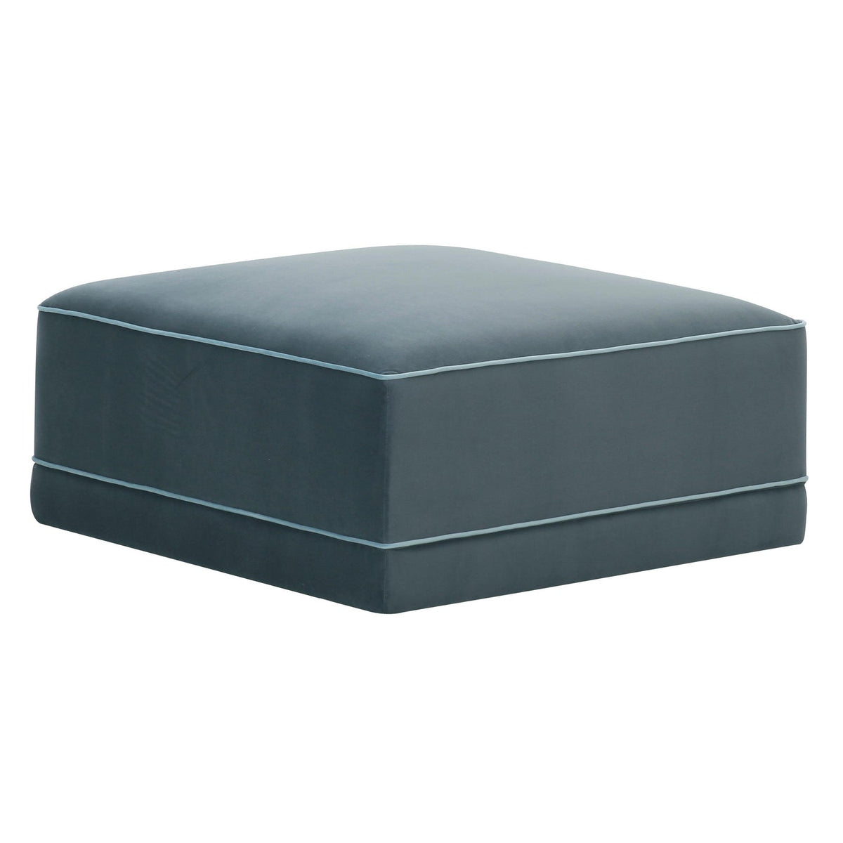 TOV Furniture Willow Blue Performance Velvet Modular Ottoman