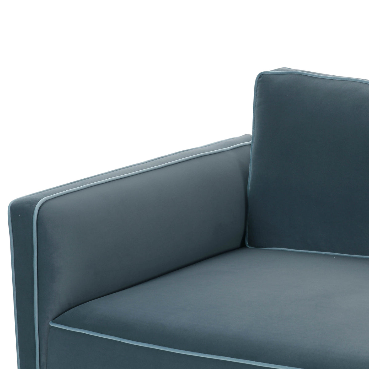 TOV Furniture Willow Blue Performance Velvet Modular Loveseat