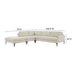 TOV Furniture Serena Velvet Large LAF Chaise Sectional Sofa