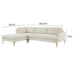 TOV Furniture Serena Velvet LAF Chaise Sectional Sofa