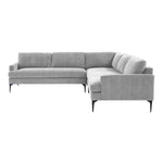 TOV Furniture Serena Velvet L-Shape Sectional Sofa