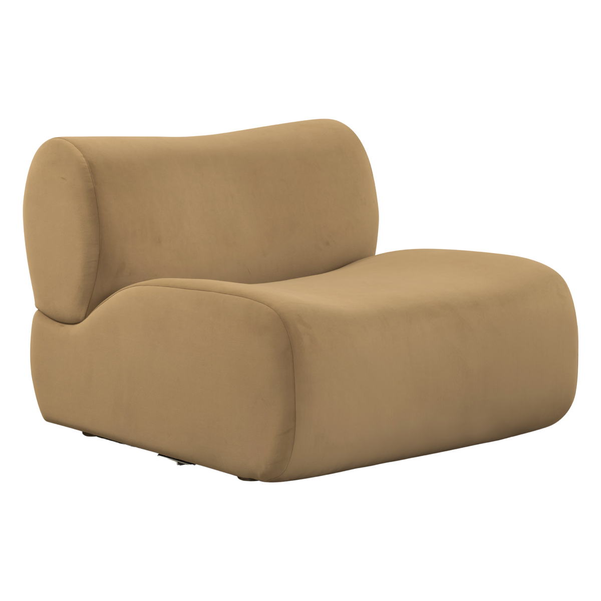TOV Furniture Zenith Latte Brown Performance Velvet Armless Chair in latte brown performance velvet, primary product view
