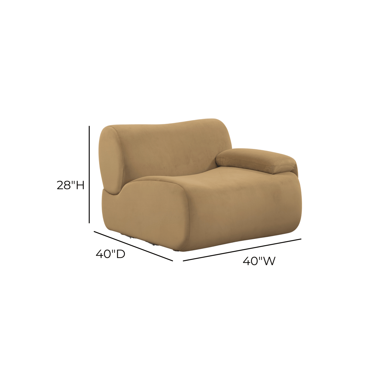 TOV Furniture Zenith Latte Brown Performance Velvet Modular Corner Chair