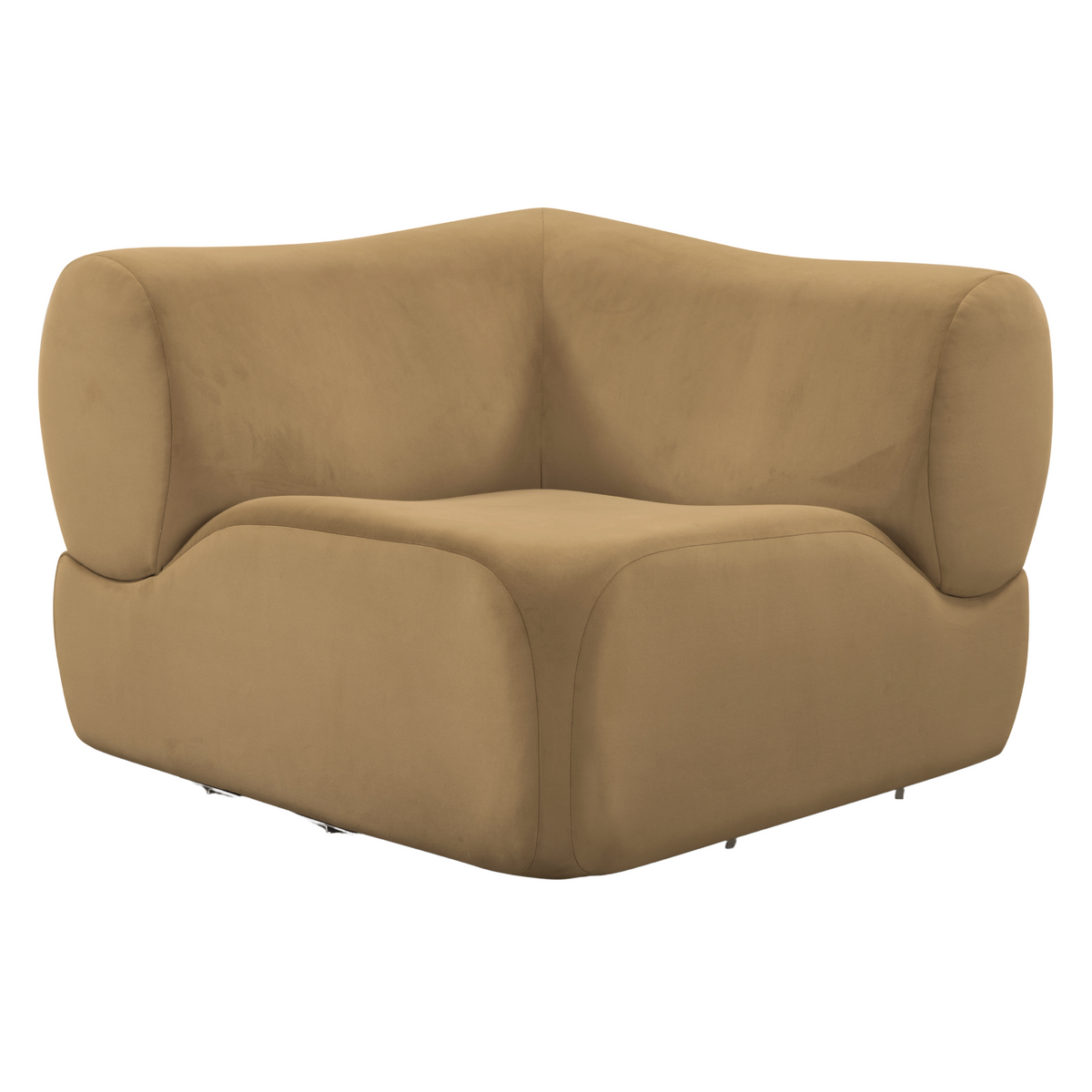 TOV Furniture Zenith Latte Brown Performance Velvet Corner Wedge in latte brown performance velvet, primary product view