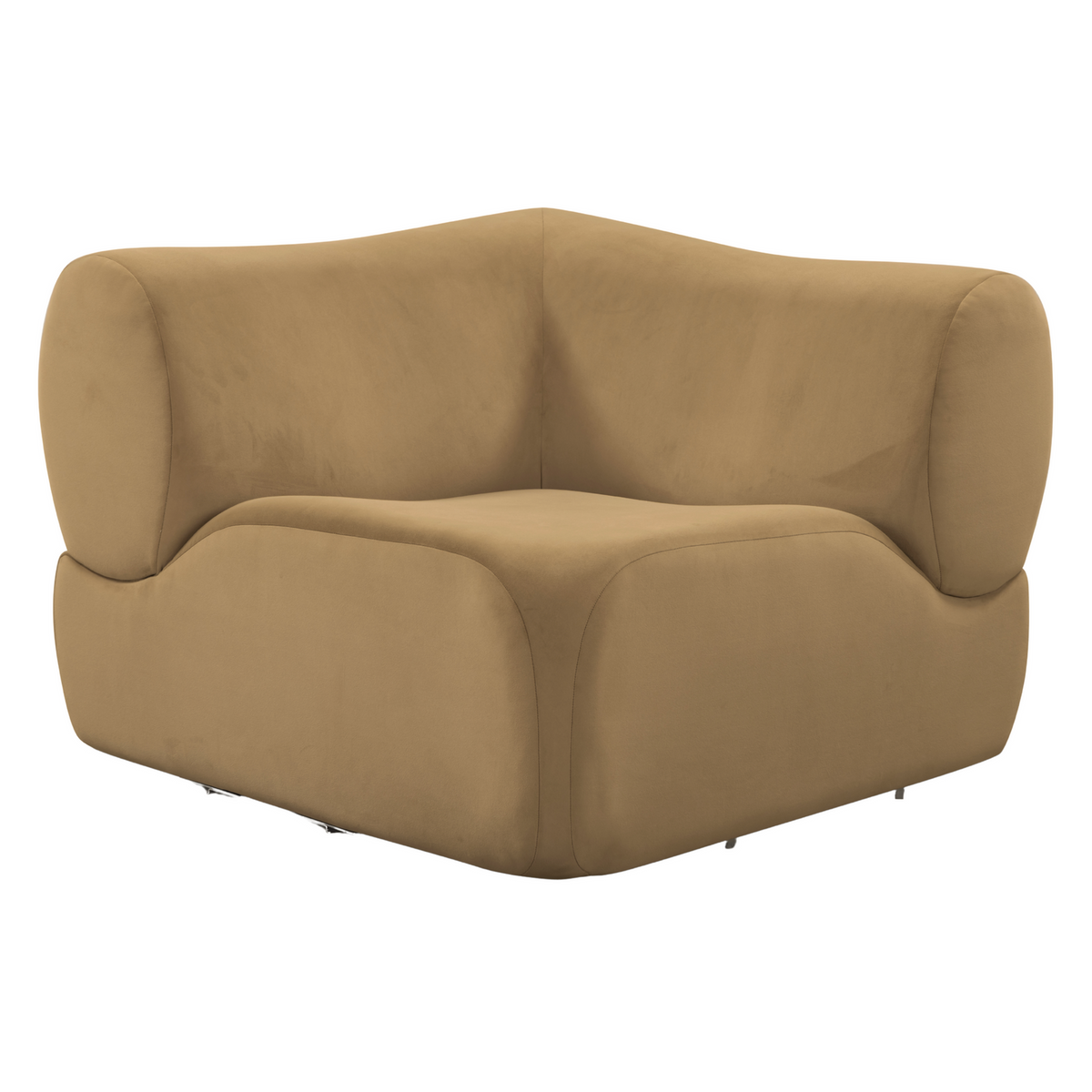 TOV Furniture Zenith Latte Brown Performance Velvet Corner Wedge in latte brown performance velvet, primary product view