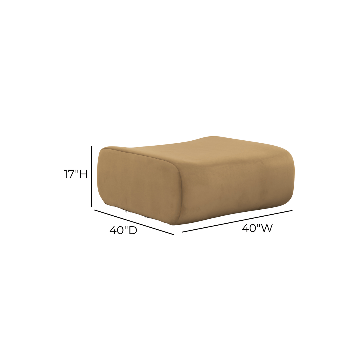 TOV Furniture Zenith Latte Brown Performance Velvet Ottoman