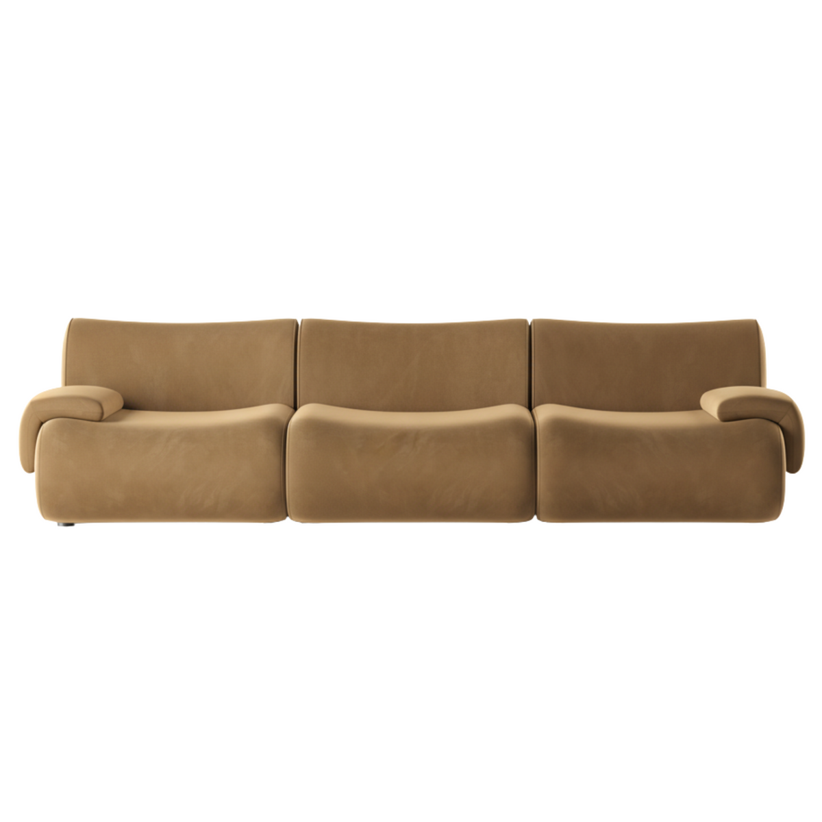TOV Furniture Zenith 116.5" Latte Brown Performance Velvet Modular Sofa in latte brown velvet