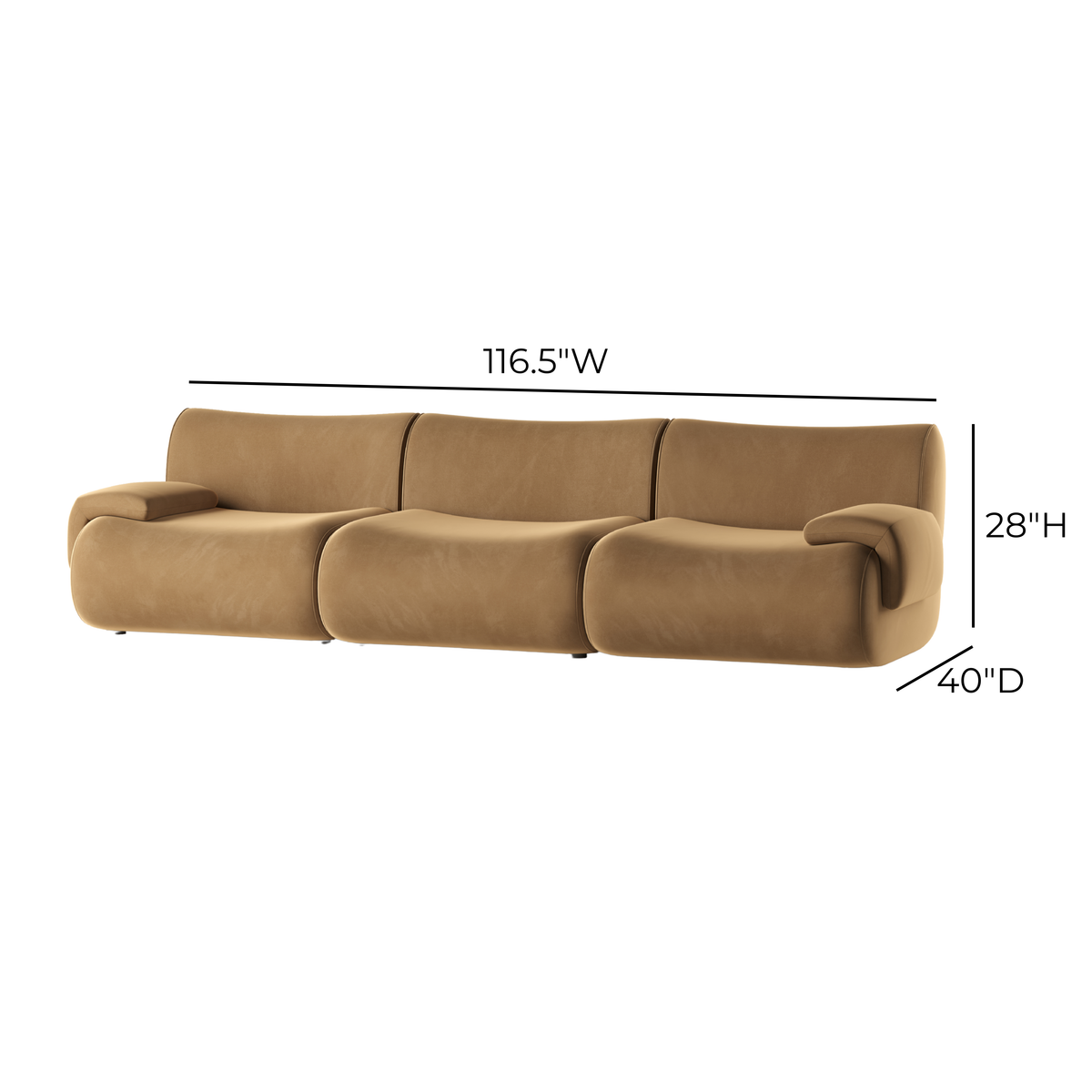 TOV Furniture Zenith Latte Brown Performance Velvet Modular Sofa