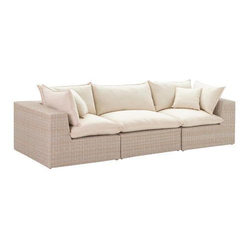 TOV Furniture Cali Natural Wicker Outdoor Modular Sofa