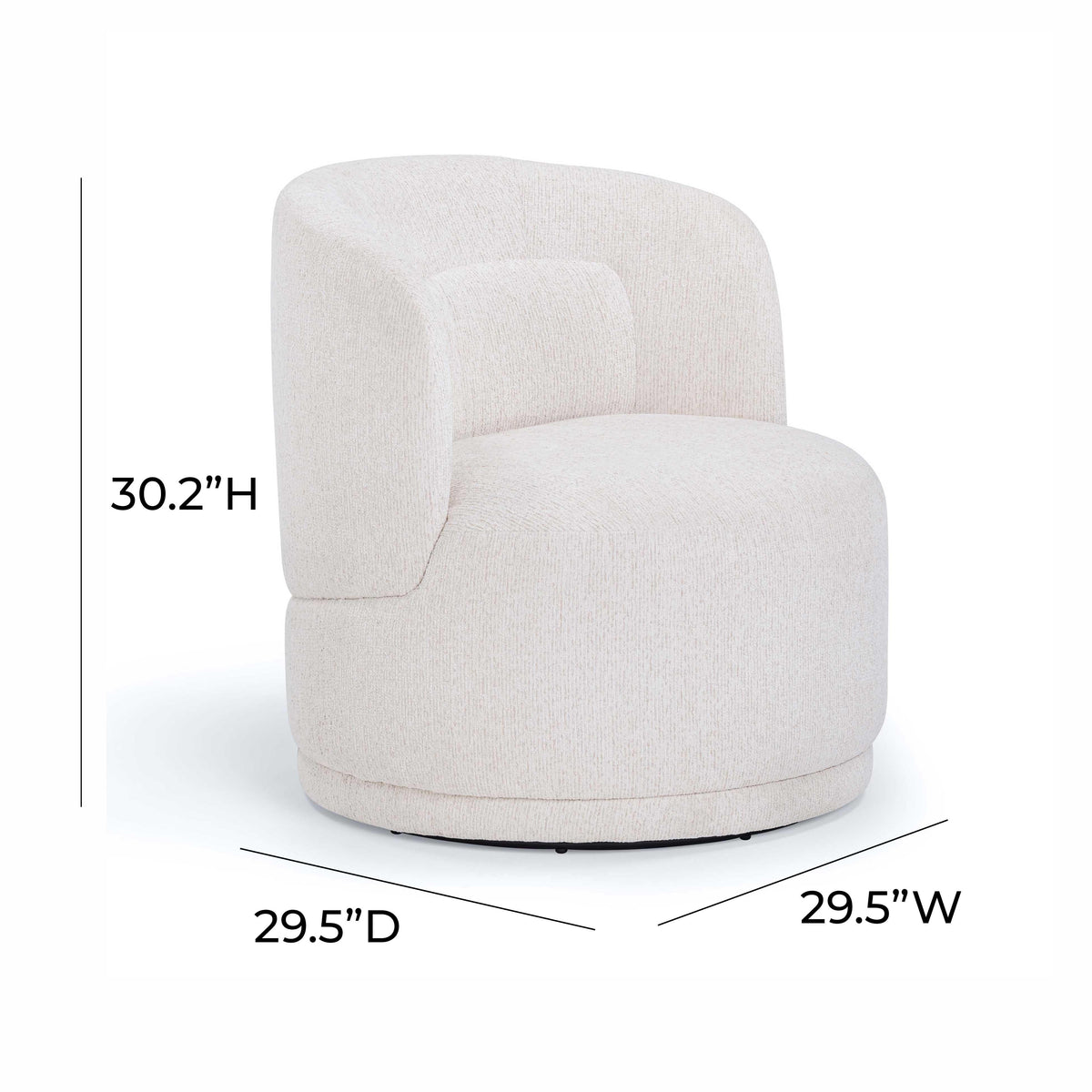 TOV Furniture Massa Beige Textured Performance Swivel Chair