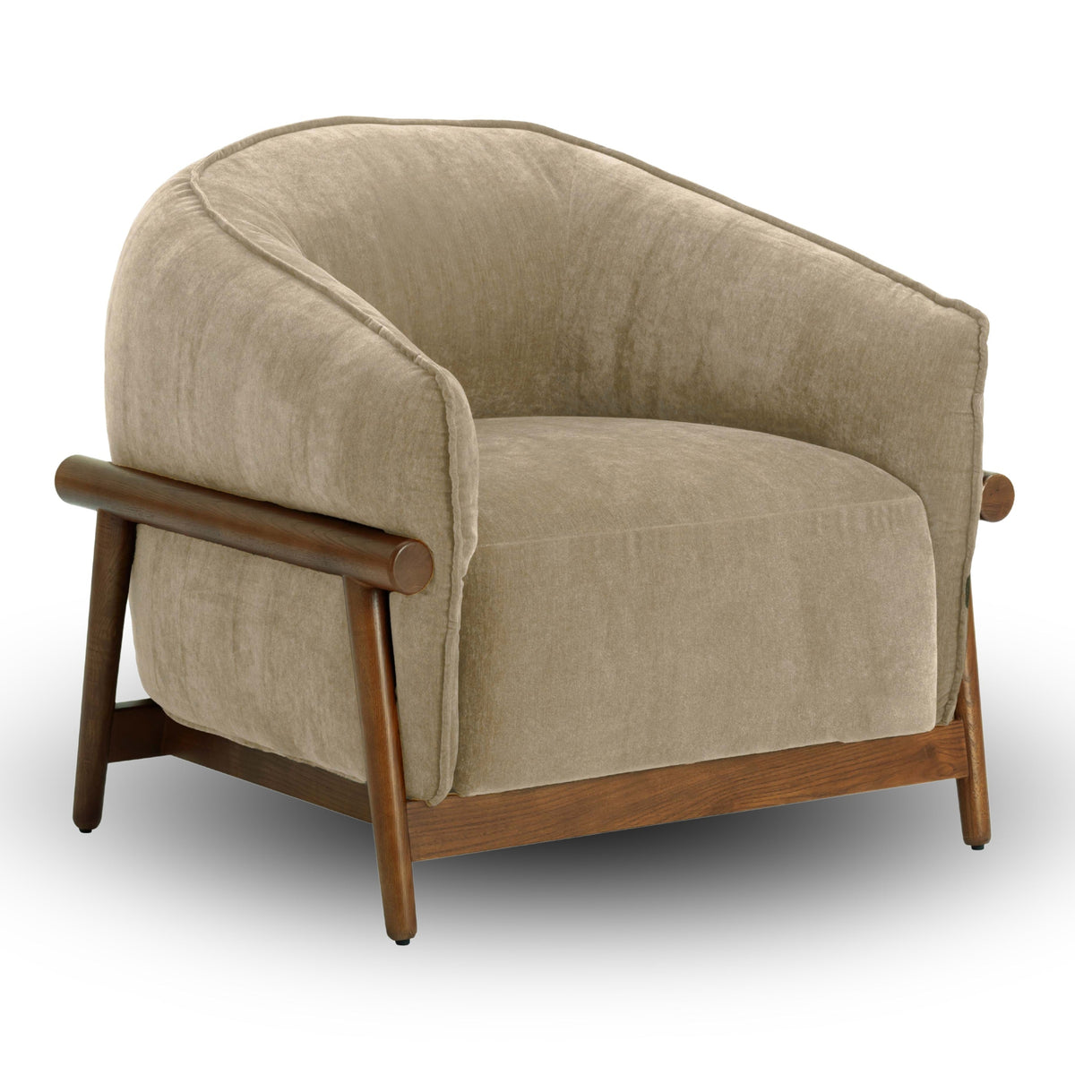 TOV Furniture Piedmont Upcycled Chenille Accent Chair in taupe upcycled chenille and ash, primary product view