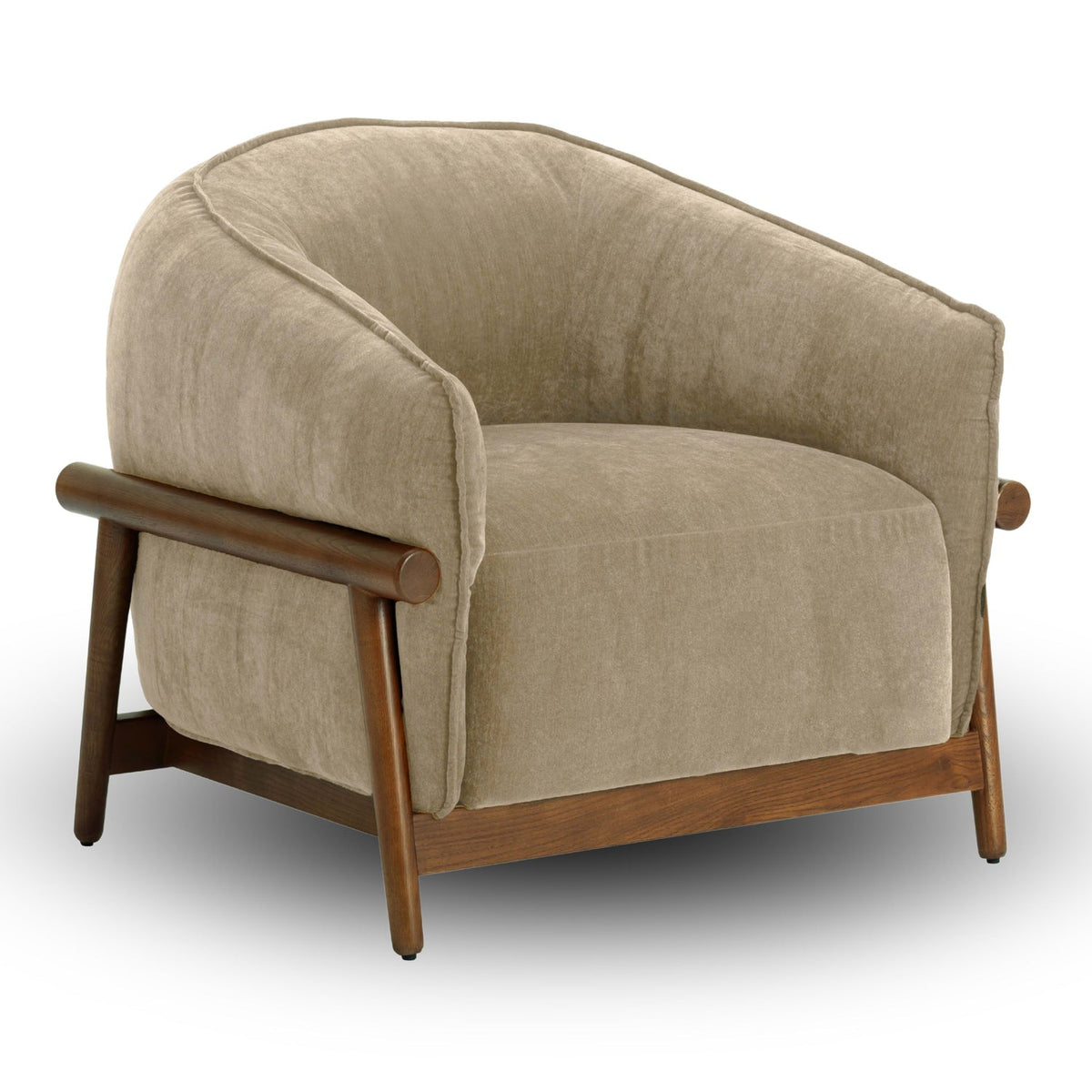TOV Furniture Piedmont Upcycled Chenille Accent Chair in taupe upcycled chenille and ash, primary product view