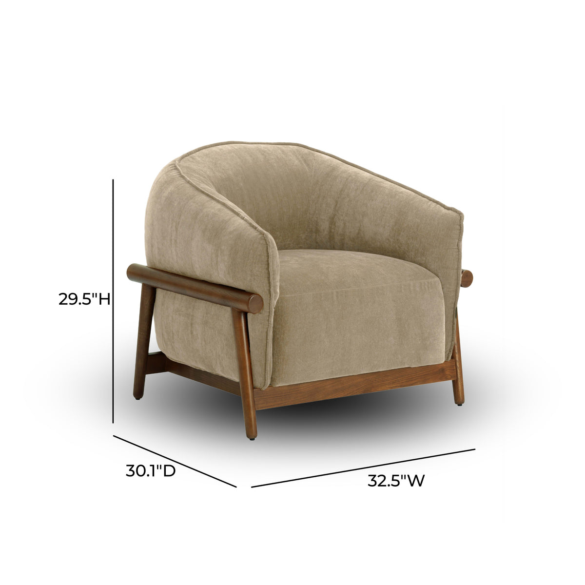 TOV Furniture Piedmont Taupe Upcycled Chenille Accent Chair