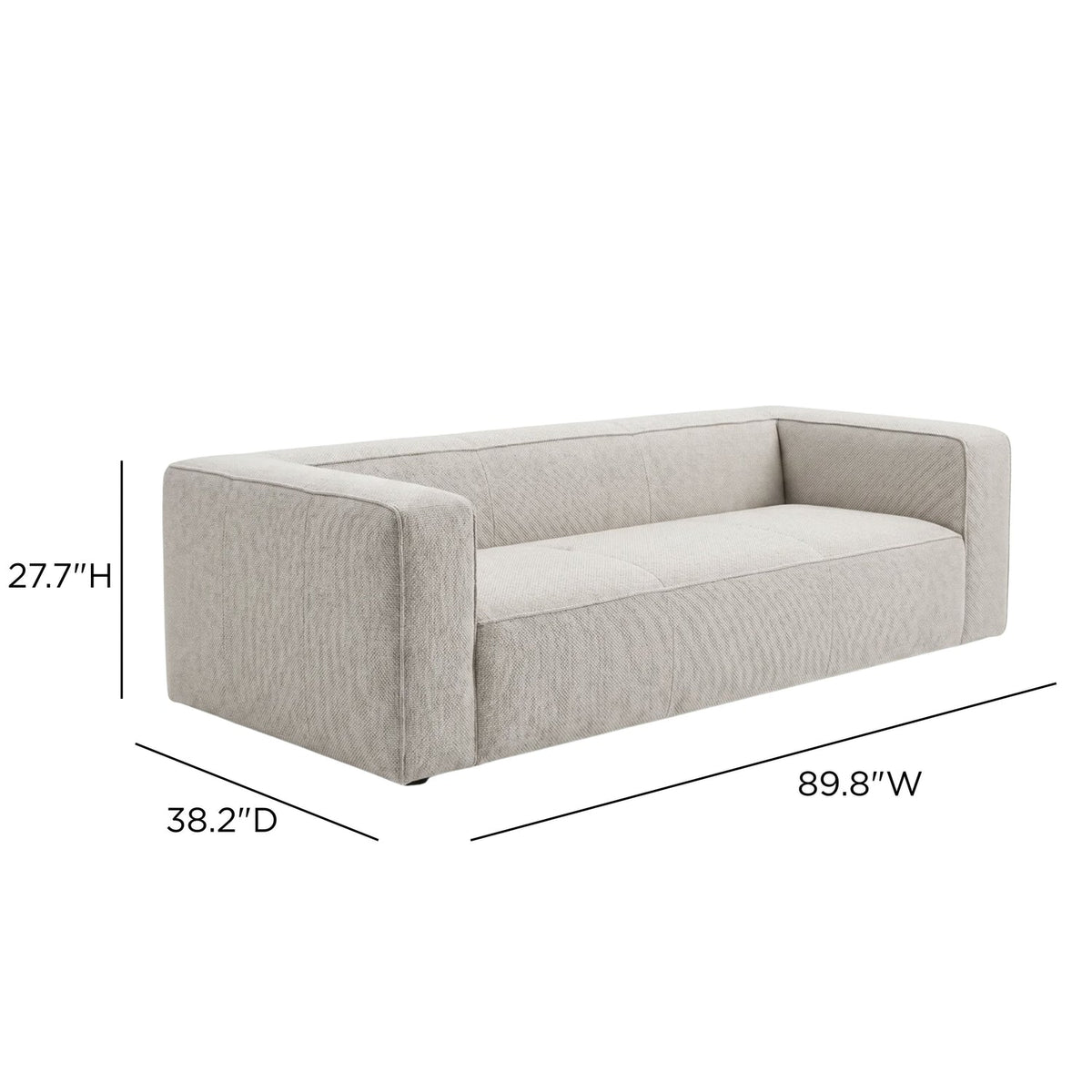 TOV Furniture Aurora Pebble Beige 90in Sofa